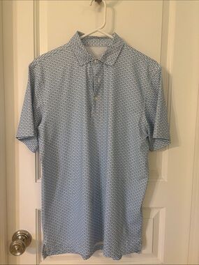Vineyard Vines Light Blue Micro-Print Polo
